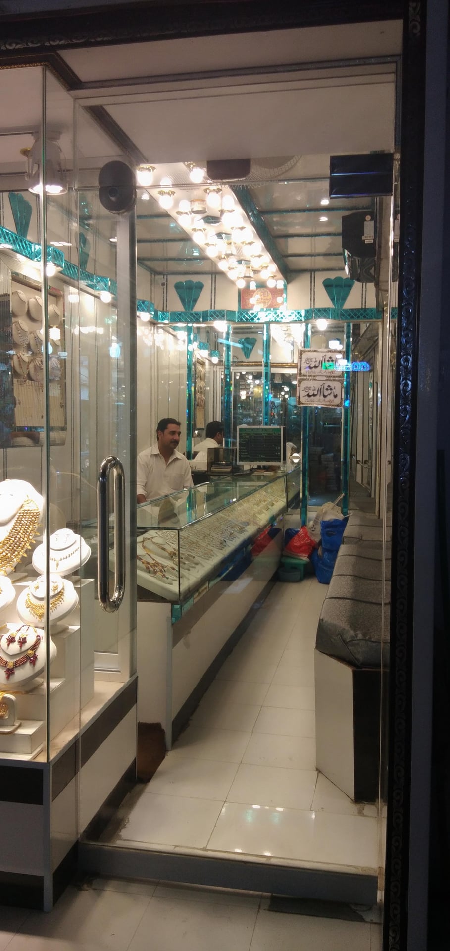 Swat emeralds on display at a Mingora jewellery store